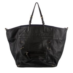 Jerome Dreyfuss Black Leather Tote with Gold Hardware